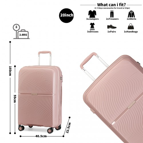 British Traveller 20 Inch Spinner Hard Shell Suitcase with TSA Lock - Nude
