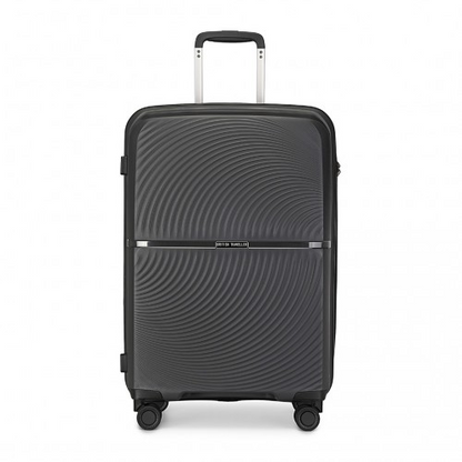 British Traveller 20 Inch Spinner Hard Shell PP Suitcase With TSA Lock - Ultra-Light & Durable - Black