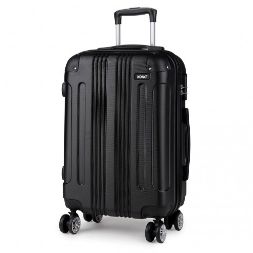 Kono 24 Inch ABS Hard Shell Suitcase Luggage - Lightweight & Durable - Black