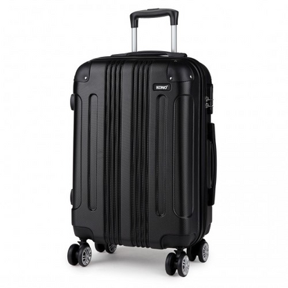 Kono 24 Inch ABS Hard Shell Suitcase Luggage - Lightweight & Durable - Black