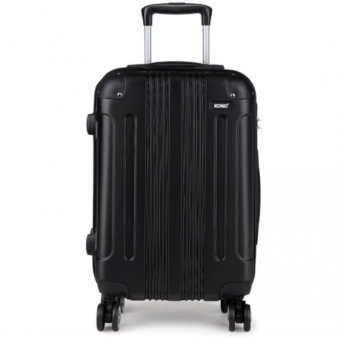 Kono 24 Inch ABS Hard Shell Suitcase Luggage - Lightweight & Durable - Black