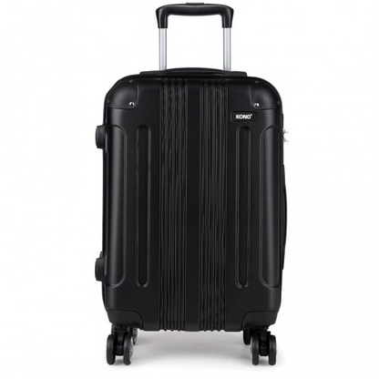 Kono 24 Inch ABS Hard Shell Suitcase Luggage - Lightweight & Durable - Black