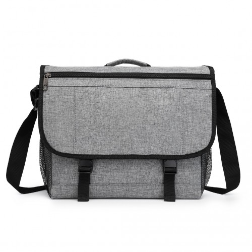 Kono High Security Messenger Bag - Grey | Laptop Satchel Shoulder Bag for Work, Travel & School