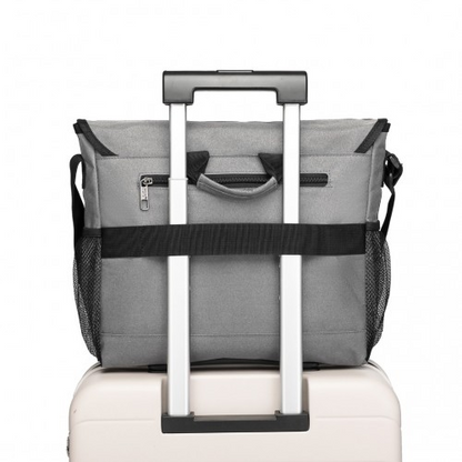 Kono High Security Messenger Bag - Grey | Laptop Satchel Shoulder Bag for Work, Travel & School