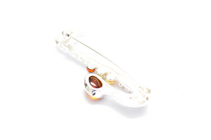 Multi Amber Saxophone Brooch | Sterling Silver & Baltic Amber