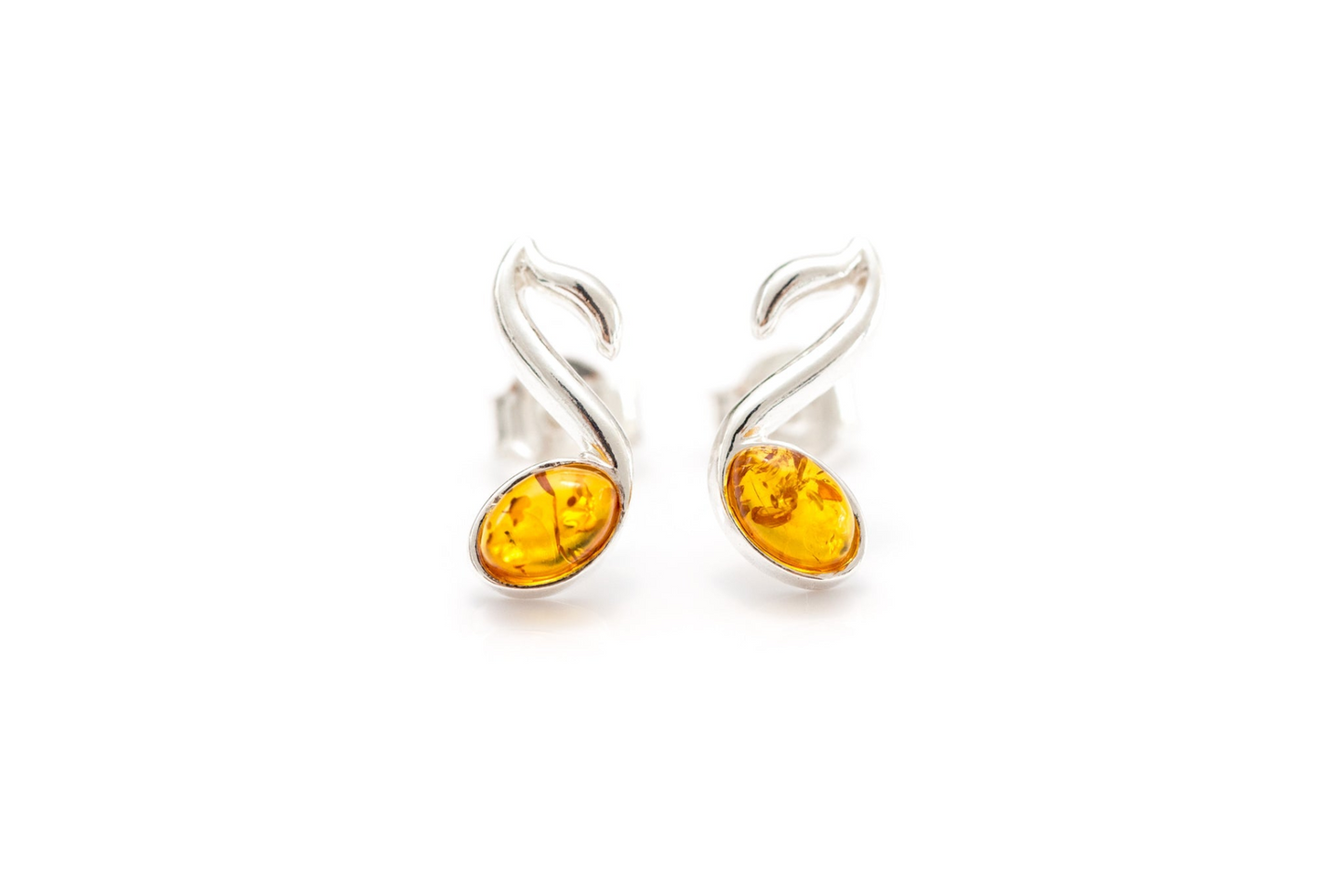 Amber Music Note Stud Earrings