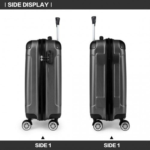 Kono 19 Inch ABS Hard Shell Suitcase Luggage - Grey | Lightweight & Durable