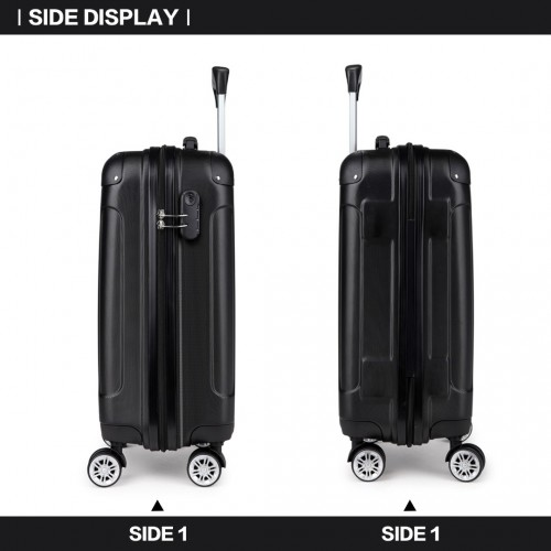 Kono 19 Inch ABS Hard Shell Suitcase Luggage - Black