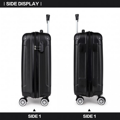 Kono 19 Inch ABS Hard Shell Suitcase Luggage - Black