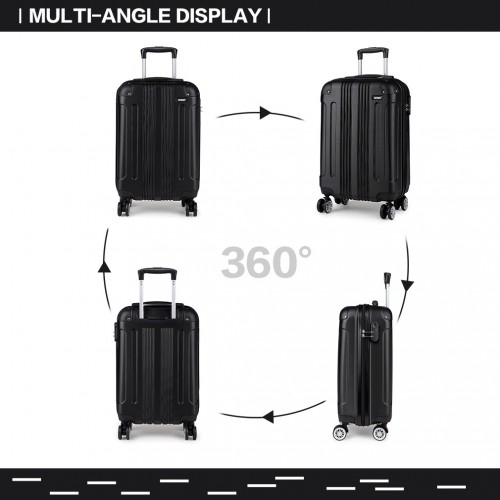 Kono 19 Inch ABS Hard Shell Suitcase Luggage - Black