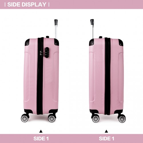 Kono 19 Inch ABS Hard Shell Suitcase Luggage - Lightweight, Durable, and Stylish in Pink