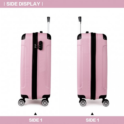Kono 19 Inch ABS Hard Shell Suitcase Luggage - Lightweight, Durable, and Stylish in Pink