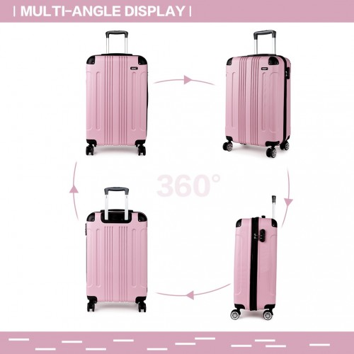 Kono 19 Inch ABS Hard Shell Suitcase Luggage - Lightweight, Durable, and Stylish in Pink