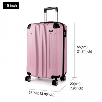 Kono 19 Inch ABS Hard Shell Suitcase Luggage - Lightweight, Durable, and Stylish in Pink