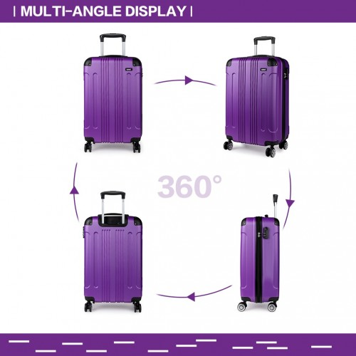 Kono 19 Inch ABS Hard Shell Suitcase Luggage - Purple | Lightweight & Durable