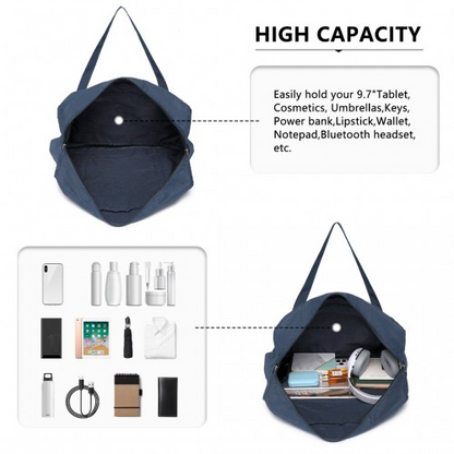 Kono Foldable Waterproof Storage Cabin Travel Handbag - Navy | EQ2308