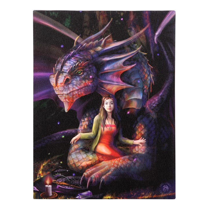 19x25cm Spirit Dragon Canvas Wall Print Plaque by Anne Stokes