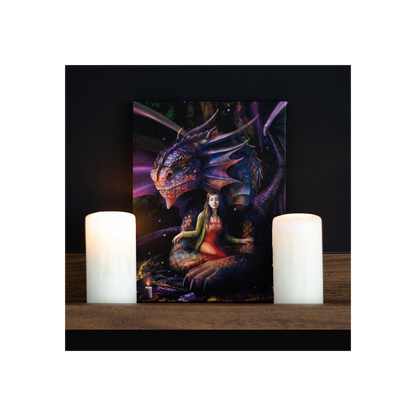19x25cm Spirit Dragon Canvas Wall Print Plaque by Anne Stokes