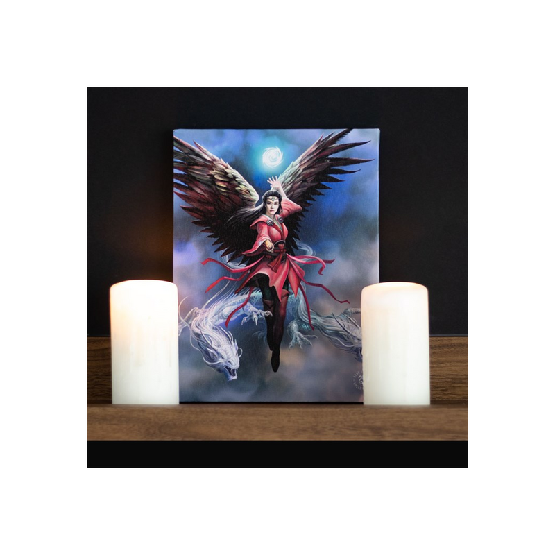 19x25cm Air Element Sorceress Canvas Wall Print Plaque by Anne Stokes