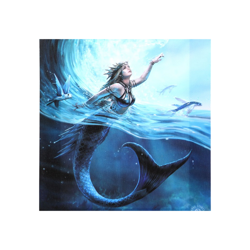 19x25cm Water Element Sorceress Canvas Wall Print Plaque by Anne Stokes