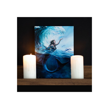 19x25cm Water Element Sorceress Canvas Wall Print Plaque by Anne Stokes