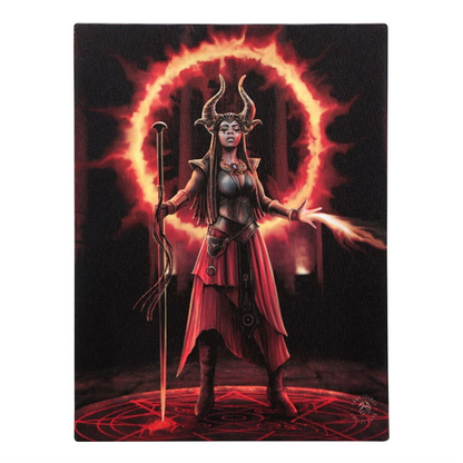 19x25cm Fire Element Sorceress Canvas Wall Print Plaque by Anne Stokes