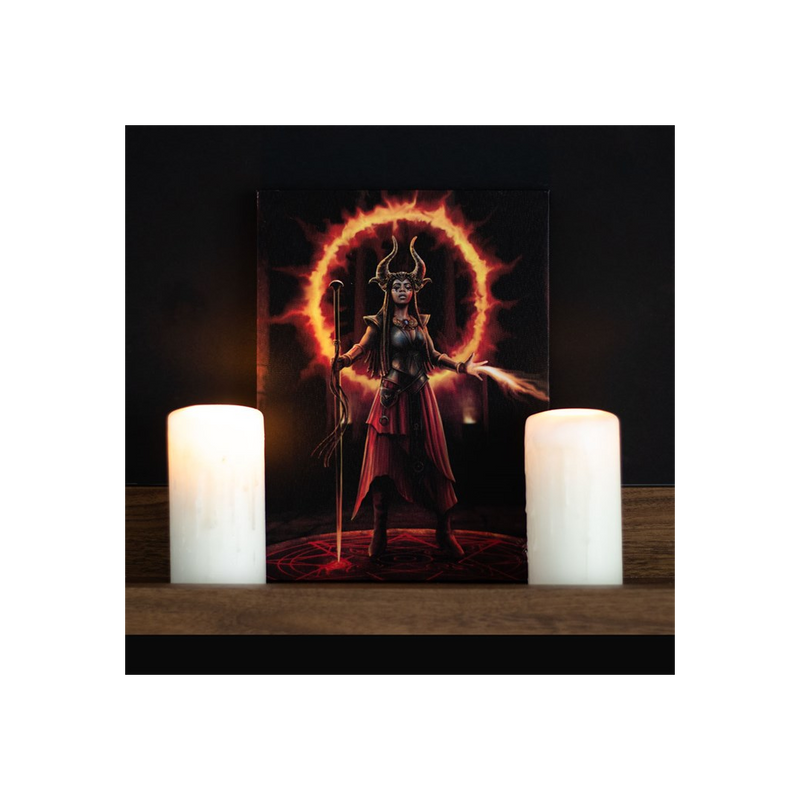19x25cm Fire Element Sorceress Canvas Wall Print Plaque by Anne Stokes