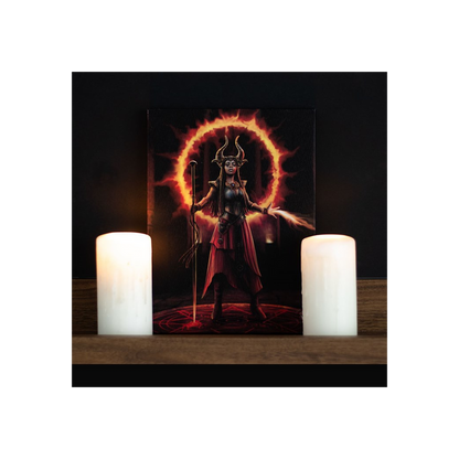 19x25cm Fire Element Sorceress Canvas Wall Print Plaque by Anne Stokes