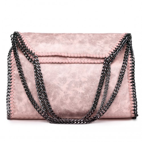 Miss Lulu Metallic Effect Chain Tote Bag - Nude | Stylish & Versatile Handbag