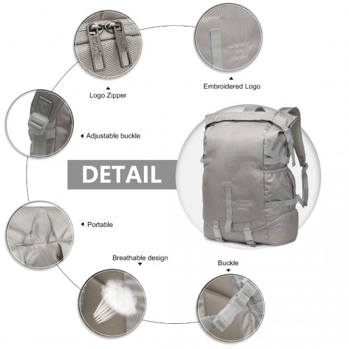 Kono Large Capacity Basketball Sports Fitness Backpack - Grey | EQ2302