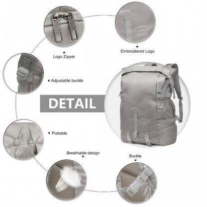 Kono Large Capacity Basketball Sports Fitness Backpack - Grey | EQ2302