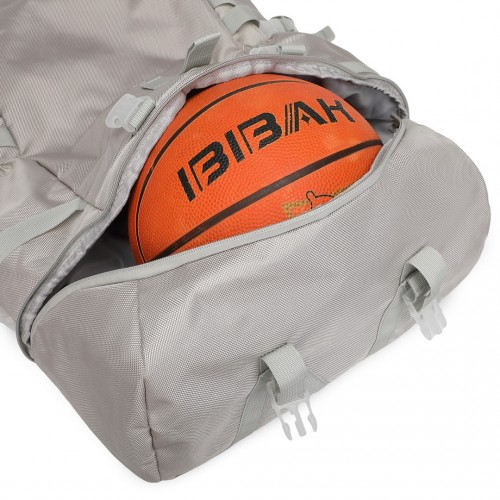 Kono Large Capacity Basketball Sports Fitness Backpack - Grey | EQ2302