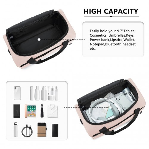 Kono Structured Travel Duffle Bag - Pink | Durable & Stylish