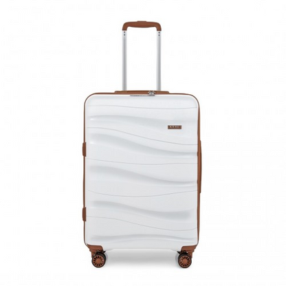 K2094L - Kono 28 Inch Lightweight Polypropylene Hard Shell Suitcase With TSA Lock - Cream
