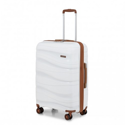 Kono 24 Inch Lightweight Hard Shell Suitcase with TSA Lock, Cream - K2094L
