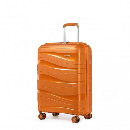 Kono 20 Inch Lightweight Polypropylene Hard Shell Suitcase With TSA Lock - Orange