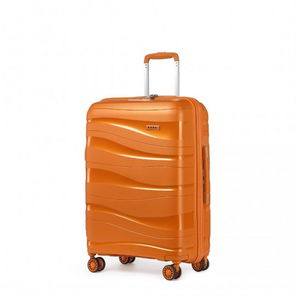 Kono 24 Inch Lightweight Polypropylene Hard Shell Suitcase with TSA Lock - Orange