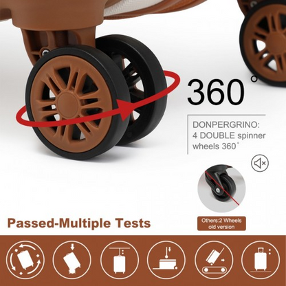 Kono 24 Inch Flexible Hard Shell ABS Suitcase With TSA Lock - Cream - Durable & Stylish Luggage