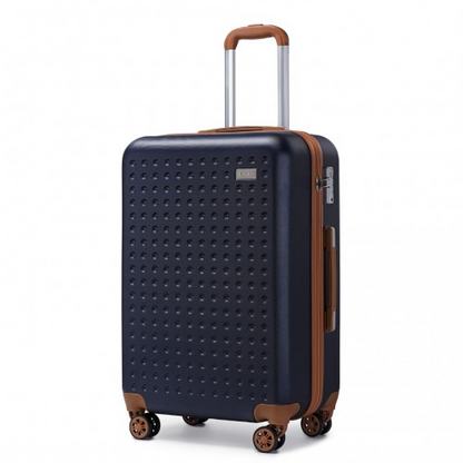 Kono 24 Inch Flexible Hard Shell ABS Suitcase with TSA Lock - Navy
