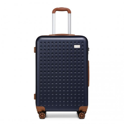 Kono 24 Inch Flexible Hard Shell ABS Suitcase with TSA Lock - Navy