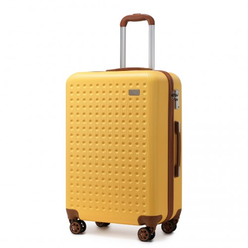 Kono 24" Flexible Hard Shell ABS Suitcase with TSA Lock - Yellow