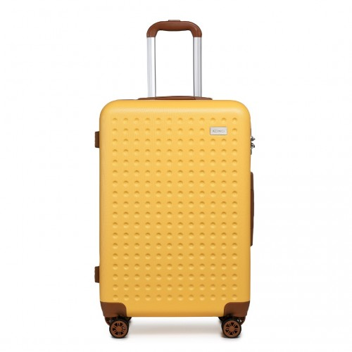 Kono 24" Flexible Hard Shell ABS Suitcase with TSA Lock - Yellow