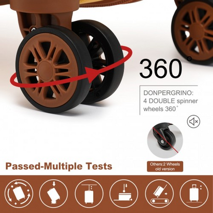 Kono 24" Flexible Hard Shell ABS Suitcase with TSA Lock - Yellow