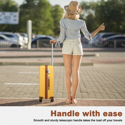 Kono 24" Flexible Hard Shell ABS Suitcase with TSA Lock - Yellow