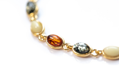 Multicoloured Gold Oval Bracelet