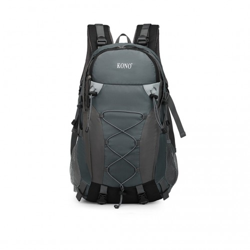 Kono Multi Functional Outdoor Hiking Backpack with Rain Cover - 40L Grey - Ideal for Hiking, Camping, Travel