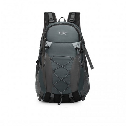 Kono Multi Functional Outdoor Hiking Backpack with Rain Cover - 40L Grey - Ideal for Hiking, Camping, Travel