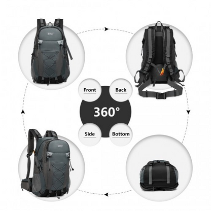Kono Multi Functional Outdoor Hiking Backpack with Rain Cover - 40L Grey - Ideal for Hiking, Camping, Travel