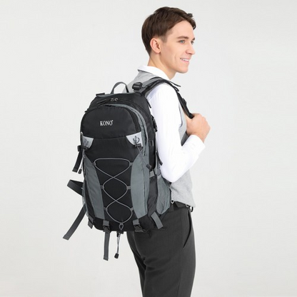 Kono Multi Functional Outdoor Hiking Backpack with Rain Cover - 40L Grey - Ideal for Hiking, Camping, Travel