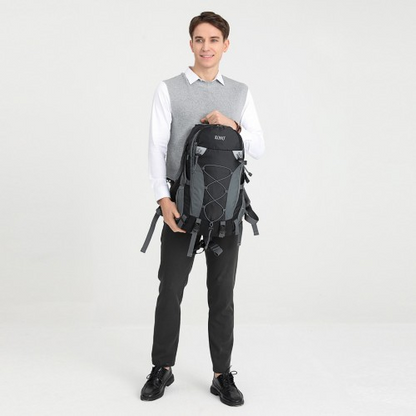 Kono Multi Functional Outdoor Hiking Backpack with Rain Cover - 40L Grey - Ideal for Hiking, Camping, Travel